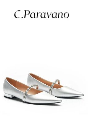 C. Paravano Aida Crystal Strap Mary Janes
